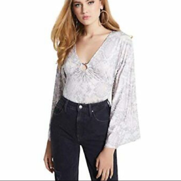 Guess NWT gray snake print body suite - Picture 10 of 16